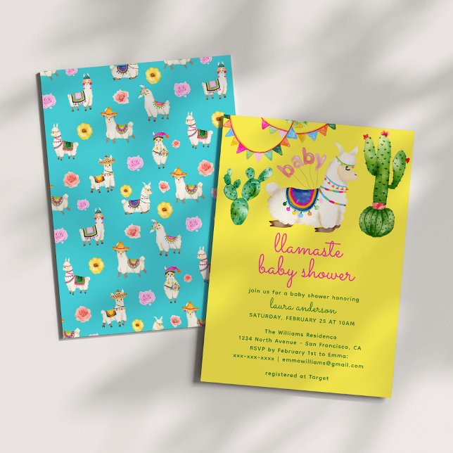 Llamaste - Llama Mexican Colorful Baby Shower Invitation (Creator Uploaded)