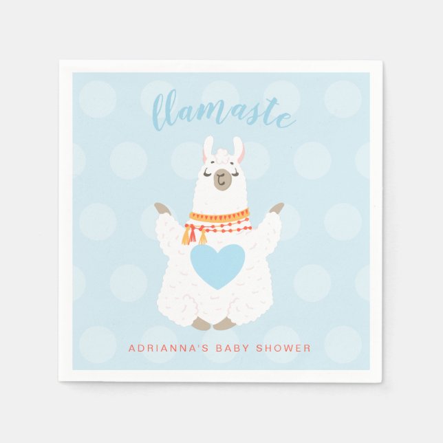 Llamaste Llama Yoga Baby Shower Paper Napkins (Front)