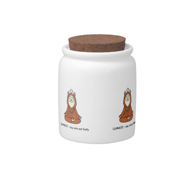 "Llamaste - stay calm and fluffy" Candy Jar (Front)