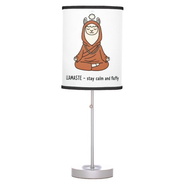 "Llamaste - stay calm and fluffy" Table Lamp (Front)