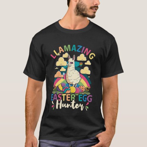 Llamazing Easter Egg Hunter Christian Easter T_Shirt