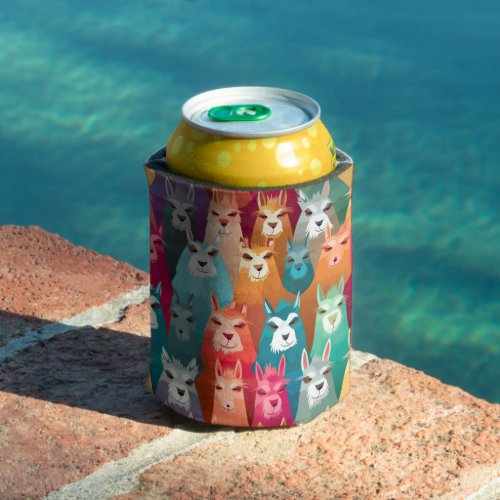 Llamazing Fiesta Stubby Holder Rainbow Llama Can Cooler