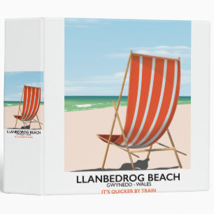Llanbedrog Beach, Gwynedd Wales seaside poster 3 Ring Binder