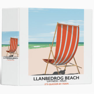 Llanbedrog Beach, Gwynedd Wales seaside poster 3 Ring Binder