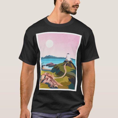 Llanddwyn Newborough Anglesey North Wales Pink T_Shirt