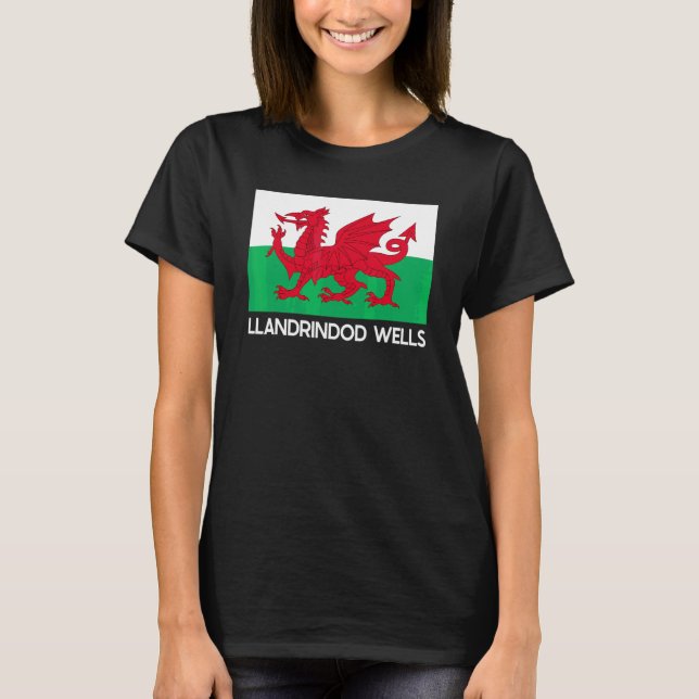 Llandrindod Wells Wales Welsh Flag Baner Y Ddraig  T-Shirt (Front)