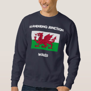 Llandudno Junction, Wales with Welsh flag Sweatshirt