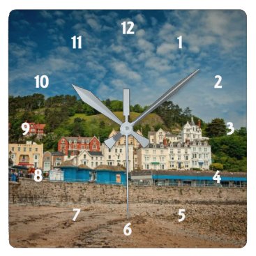 Llandudno Scenic Coastal beach view in Wales UK Square Wall Clock Llandudno Scenic Coastal beach view in Wales UK Square Wall Clock