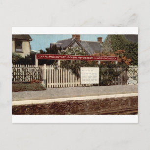Llanfair PG Vintage Welsh Railway Station Postcard