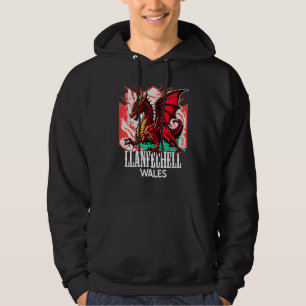Llanfechell Wales Welsh Flag Y Ddraig Goch Dragon Hoodie