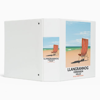 Llangrannog, Ceredigion Wales beach poster 3 Ring Binder
