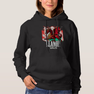 Llanon Wales Welsh Flag Y Ddraig Goch Dragon Hoodie