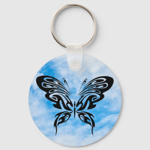 Llavero chapa mariposa en el cielo keychain