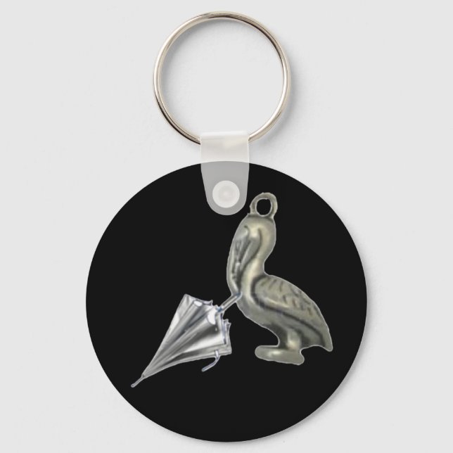 Llavero de pelícano con paragüas keychain (Front)