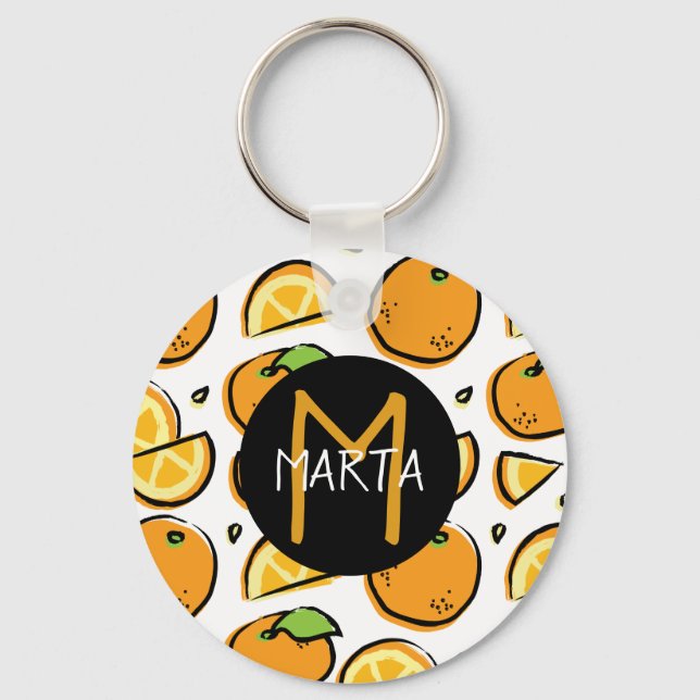 Llavero Naranjas - Tutti Frutti - ¡Con tu nombre! Keychain (Front)