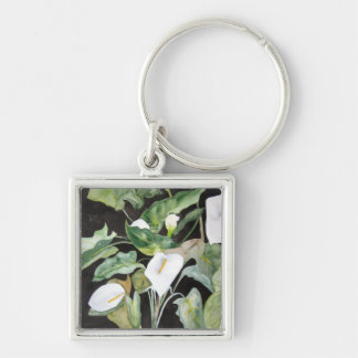 Llavero tipo chapa con acuarela alcatraces keychain