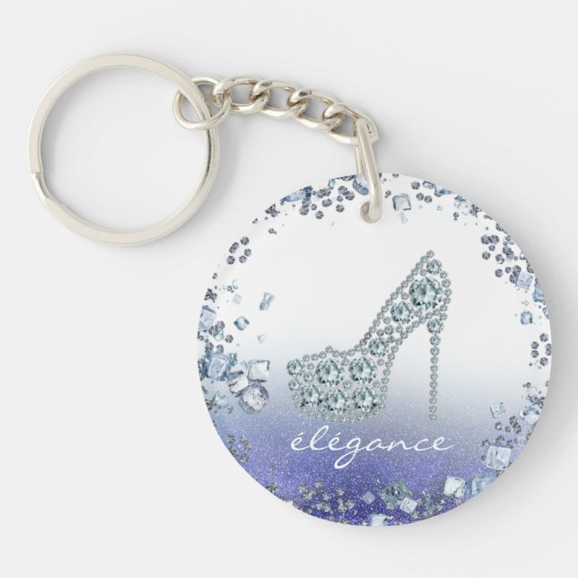 LLAVERO with Elegant Glass Keychain (Front)