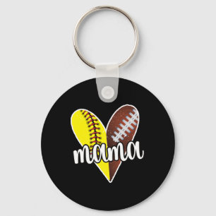 Ller Mama Proud Softll Footll Player Ll Mom  Keychain