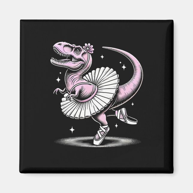 Llet Dancing T-rex In Tutu And Slippers  Magnet (Front)