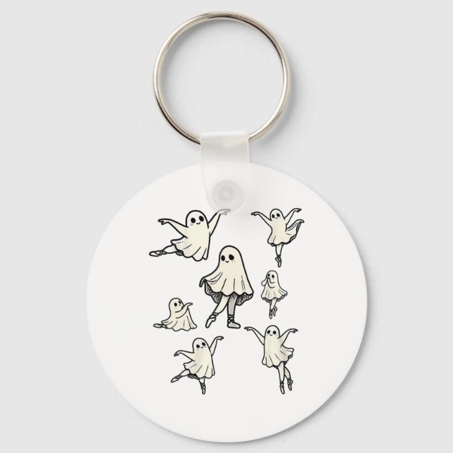 Llet Ghost Llet Dancer Spooky Dance Teacher Hallow Keychain (Front)