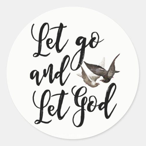 lLet go and let God faith bible sticker label
