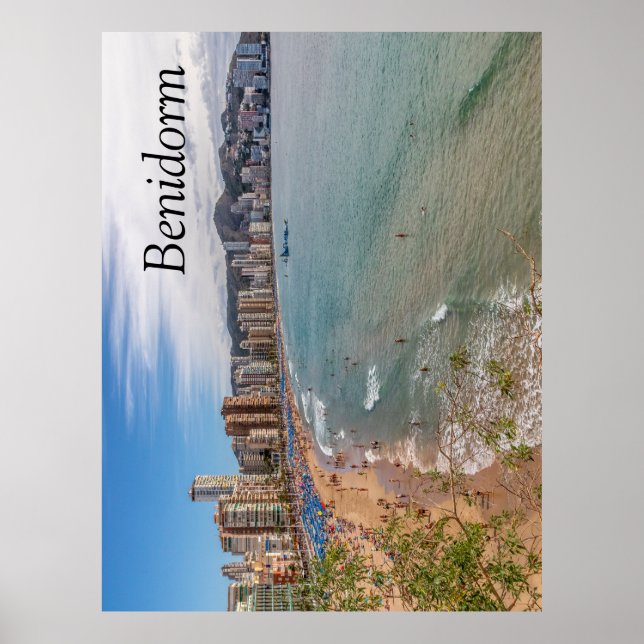 Llevant Beach, Benidorm, Costa Blanca, Spain Poster (Front)