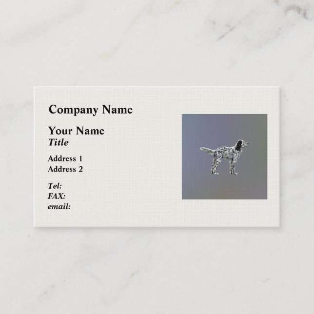 LLewellin Setter Business Card (Front)