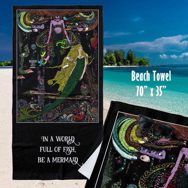 Llittle Mermaid Sea Witch Colorful  Beach Towel (Little Mermaid and Sea Witch colorful beach towel.  In a world of fish, be a mermaid.)