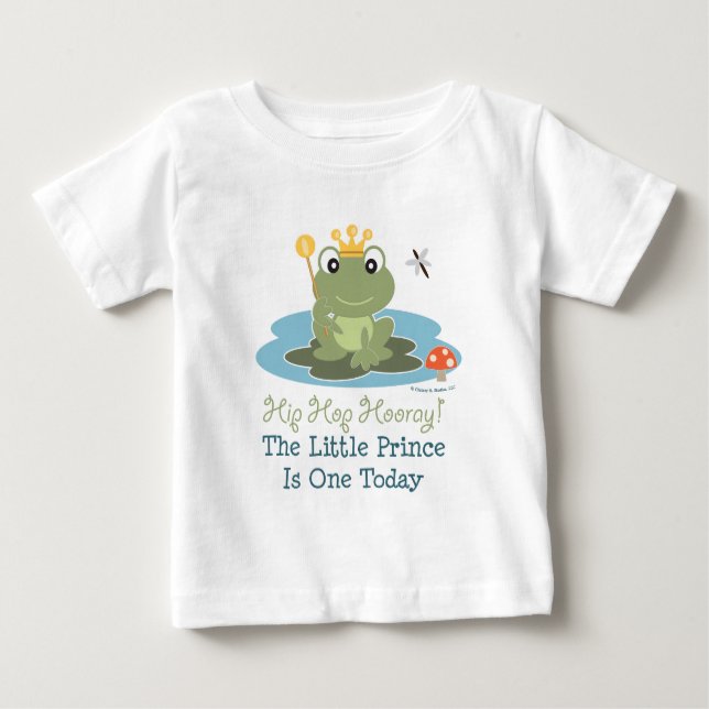 LLittle Prince Frog 1st Birthday Long Sleeve Tee (Front)