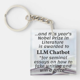 LLM Chatbot Nobel Prize Winner in Literature Keychain