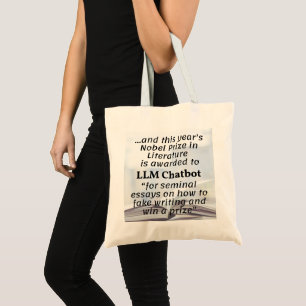 LLM Chatbot Nobel Prize Winner in Literature Tote Bag