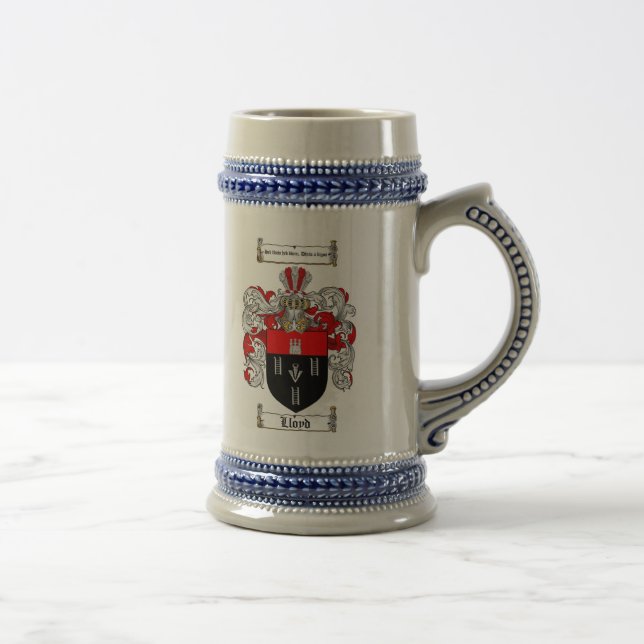 Lloyd Coat of Arms Stein / Lloyd Family Crest Mug (Right)