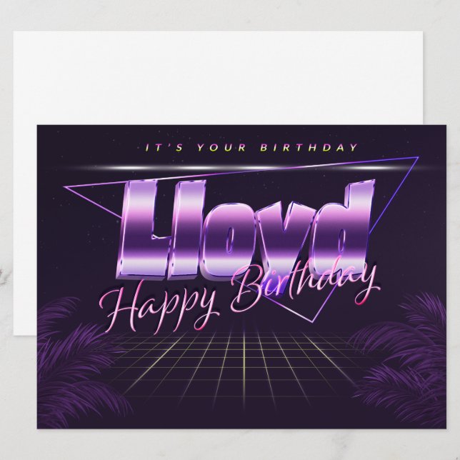 Lloyd Name First name purla retro card Birthday (Front/Back)
