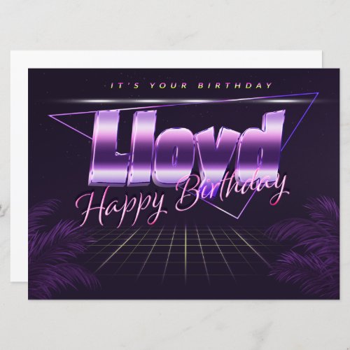 Lloyd Name First name purla retro card Birthday
