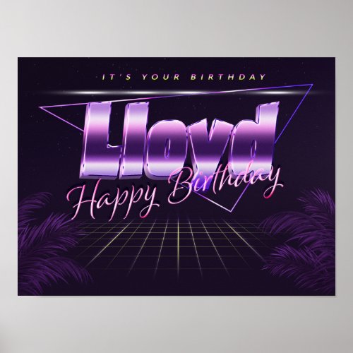 Lloyd Name First Name purla retro Poster Birthday