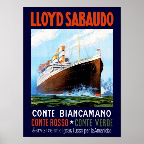 Lloyd Sabaudo  Conte Biancamano Poster