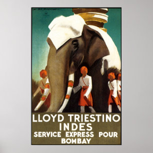 Lloyd Triestinao Line to Bombay Poster