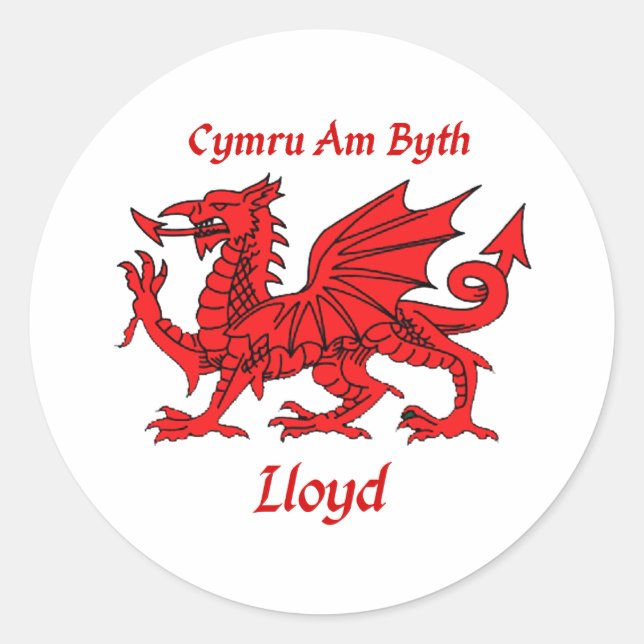 Lloyd Welsh Dragon Classic Round Sticker (Front)