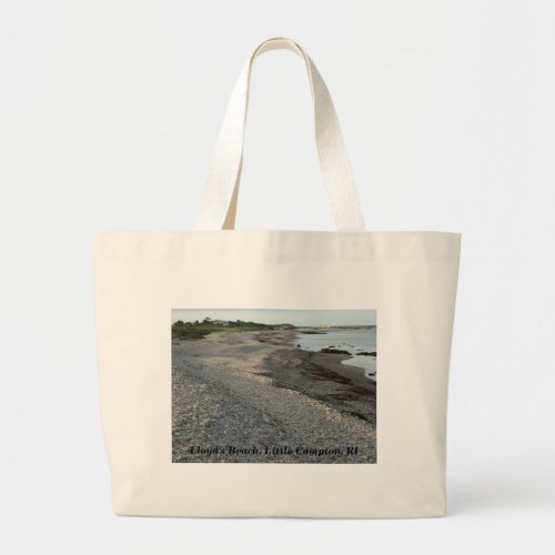 Lloyds Beach Little Compton RI Large Tote Bag