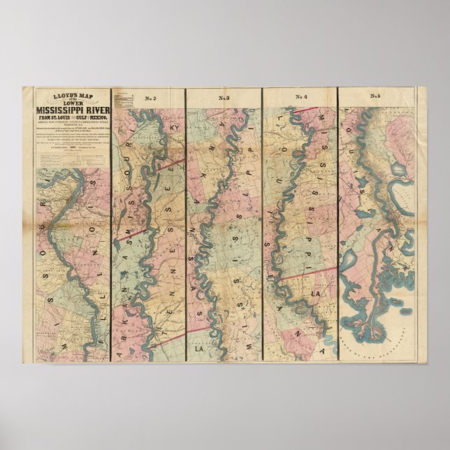 Lloyd's map of the Lower Mississippi River Poster (Front)