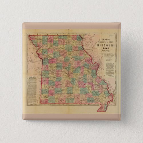 Lloyds Offical Map of Missouri 1861 Button