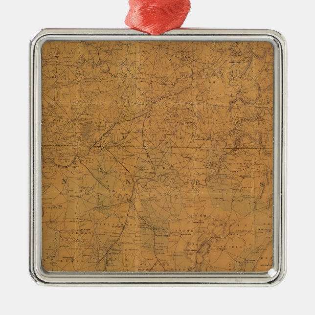 Lloyd's official map of the state of Tennessee Metal Ornament (Front)
