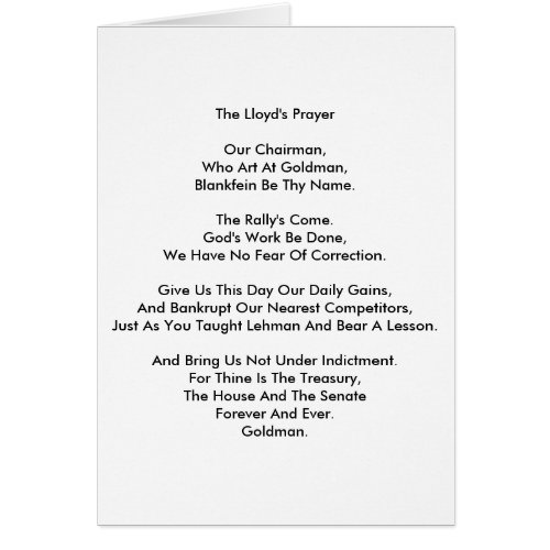Lloyds Prayer Card
