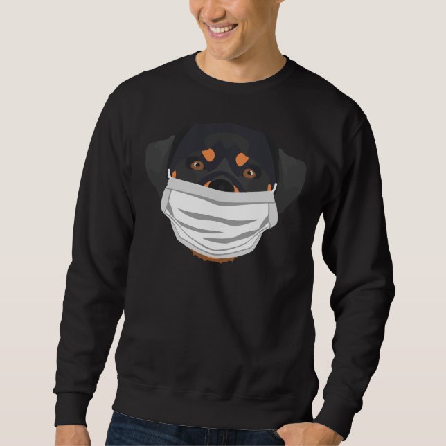 Llustration Dog Rottweiler With Respirator Sweatshirt (Front)