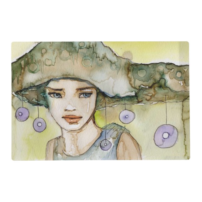 llustration of a beautiful, delicate  girl placemat (Front)