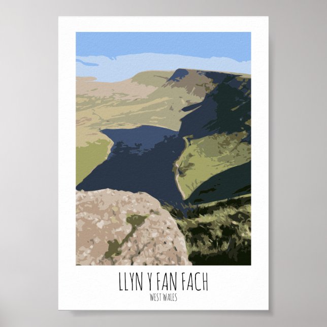 Llyn Y Fan Fach - Railway Poster Style Print (Front)
