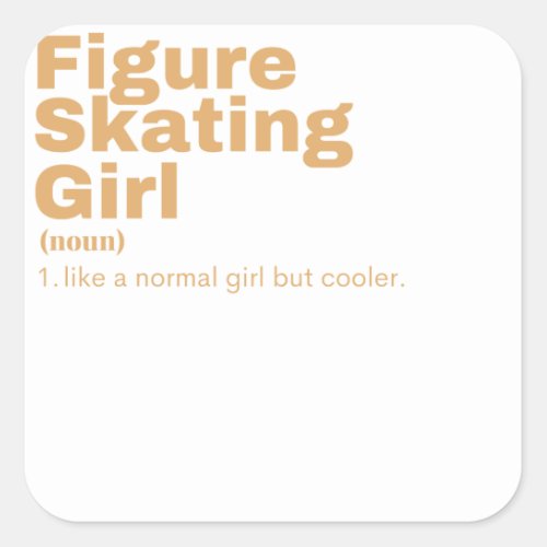 lm Girl _ Figure Skating Square Sticker