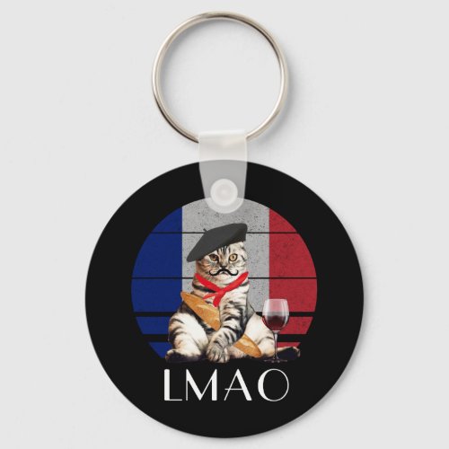 LMAO Le Meow French Cat Keychain