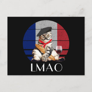 LMAO Le Meow French Cat Postcard