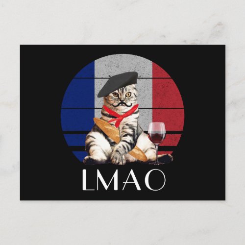 LMAO Le Meow French Cat Postcard